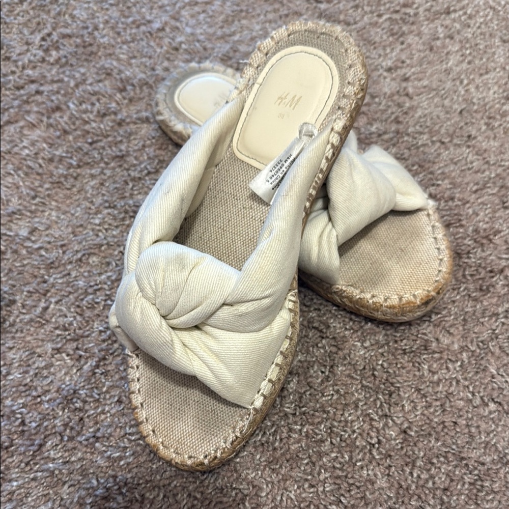 H&M Cream Espadrille Shoes